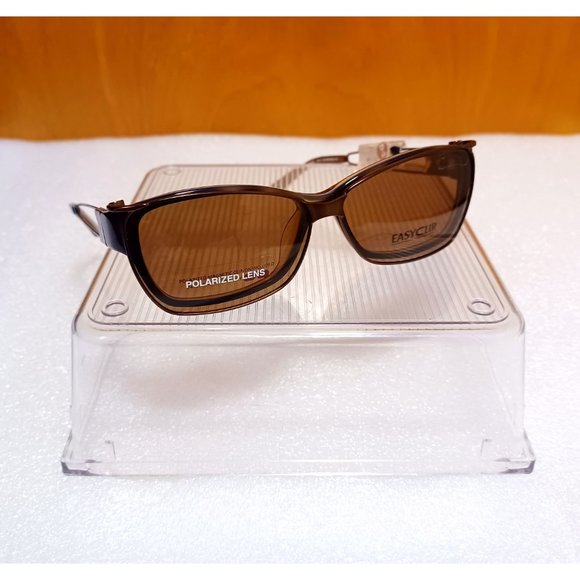 Kid's NWT EasyClip Polarized Rx’able Tortoise Brown & Teal Eyeglasses 52-14-135 - Picture 2 of 13